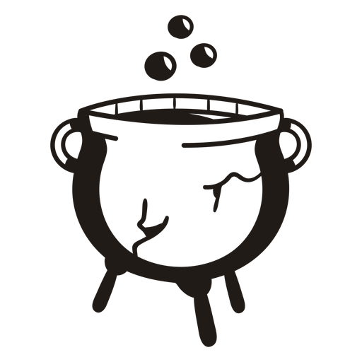 Witch cauldron hand drawn silhouette PNG Design