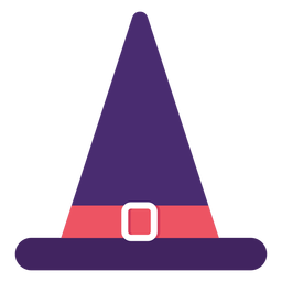 Chapéu de bruxa raso de halloween Desenho PNG