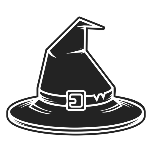 Icono de vista frontal de sombrero de bruja negro