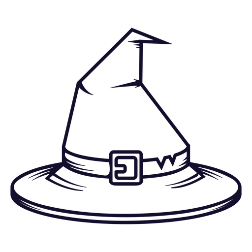 Witch hat front view icon line PNG Design