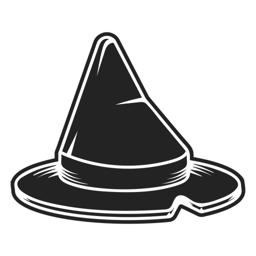 Icono de sombrero de bruja negro Diseño PNG