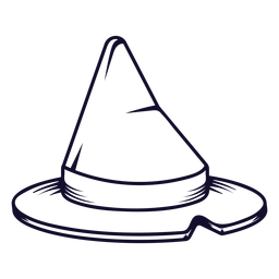 Linha do ícone do chapéu de bruxa Desenho PNG