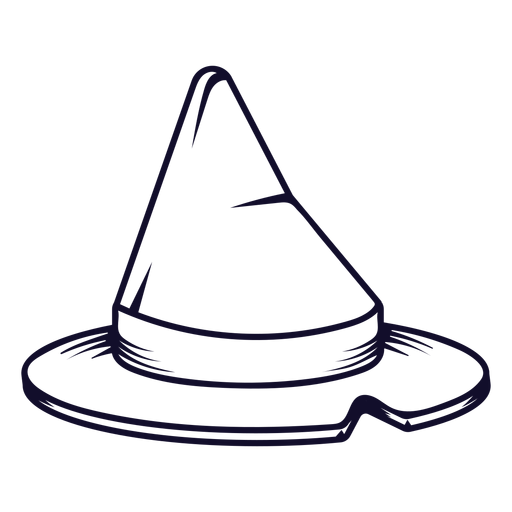 Línea de icono de sombrero de bruja Diseño PNG
