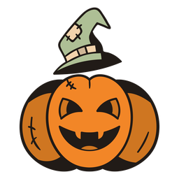 Witch pumpkin hand drawn PNG Design