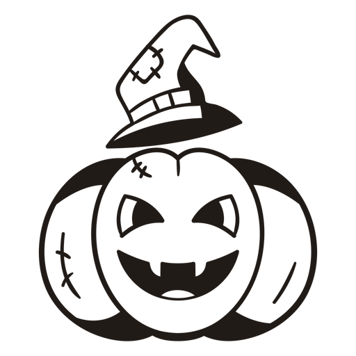 Download Witch pumpkin hand drawn silhouette - Transparent PNG ...