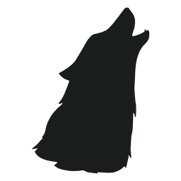 Silhueta da cabeça do lobo uivando Desenho PNG