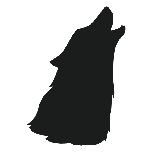 Wolf howling head silhouette PNG Design