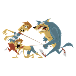 Hombre lobo caminando hombres Diseño PNG