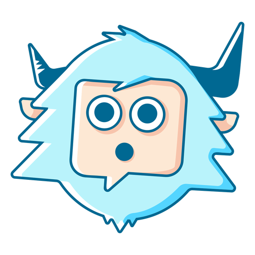 Yeti surprised emoji PNG Design