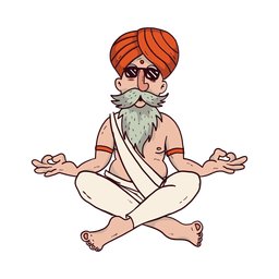 Yoga Mann mit Sonnenbrille Cartoon PNG-Design