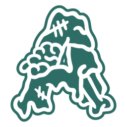 Zombie a letter sticker PNG Design