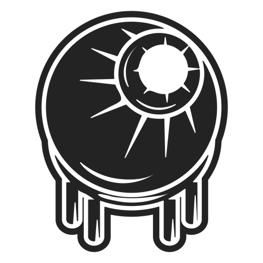 Icono de globo ocular Zombie negro