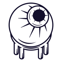 Zombie Augapfel Symbol Linie PNG-Design