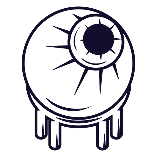 Zombie eyeball icon line PNG Design