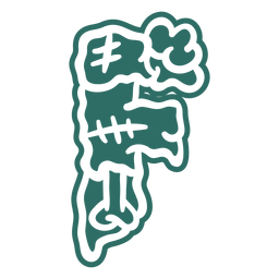 Letra de Zombie F Diseño PNG