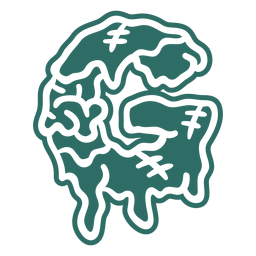 Zombie g letter sticker PNG Design