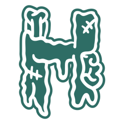 Adesivo de letra zumbi h Desenho PNG
