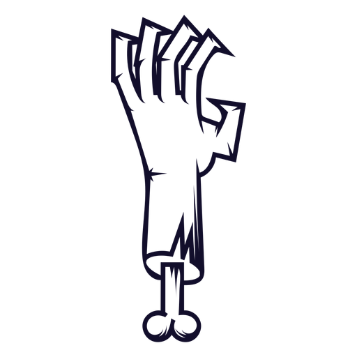 Línea de icono de mano Zombie - Descargar PNG/SVG transparente