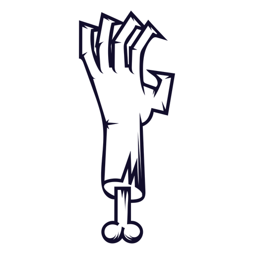 Zombie hand icon line PNG Design