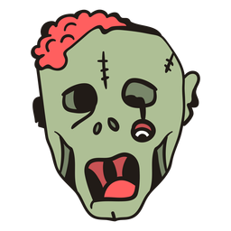 Dibujado a mano cabeza de zombie
