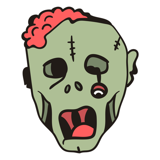 Zombie head hand drawn