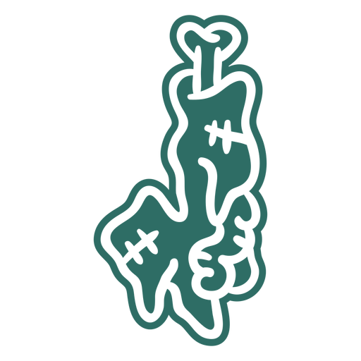 Zombie j letter sticker PNG Design
