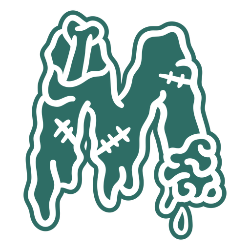 Zombie m letter sticker PNG Design