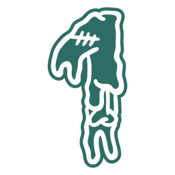 Pegatina número uno zombie Diseño PNG