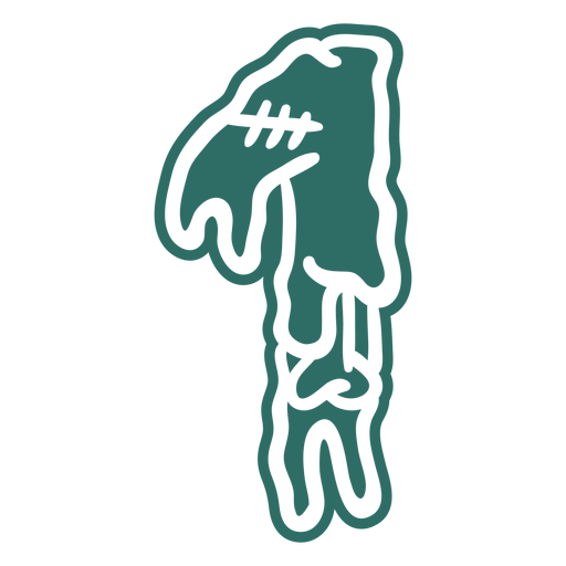 Zombie one number sticker PNG Design
