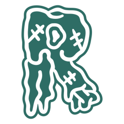 Letra de Zombie R Diseño PNG