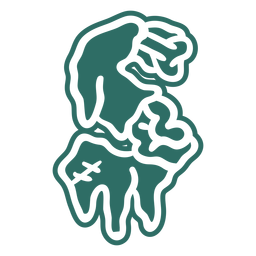 Etiqueta engomada de la letra del zombi Diseño PNG