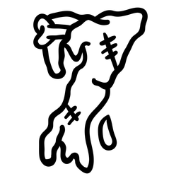Línea de etiqueta de número siete zombie Diseño PNG