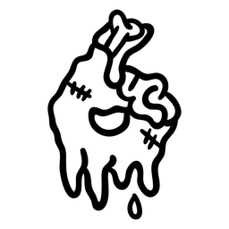 Línea de etiqueta de número seis zombie Diseño PNG