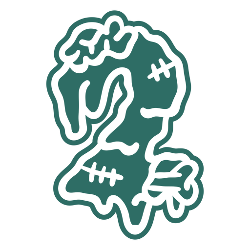 Zombie two number sticker PNG Design