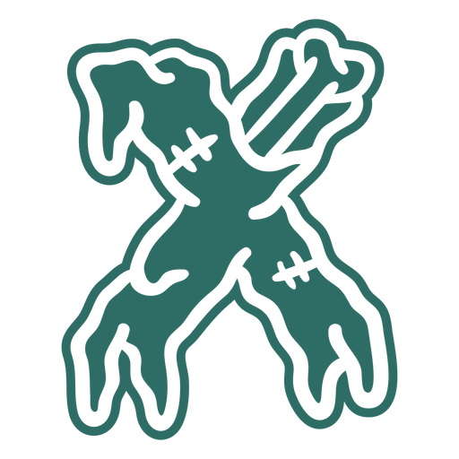 Zombie x letter sticker PNG Design