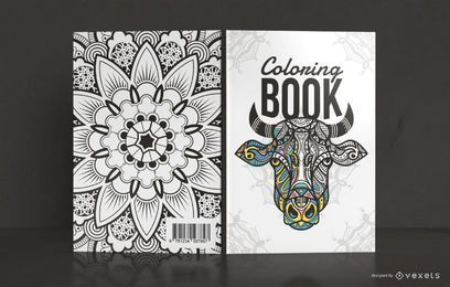Mandala Coloring Book Cover Design