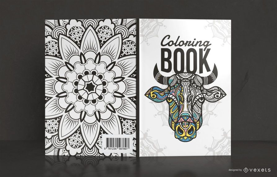 Download Mandala Coloring Book Cover Design Vector Download