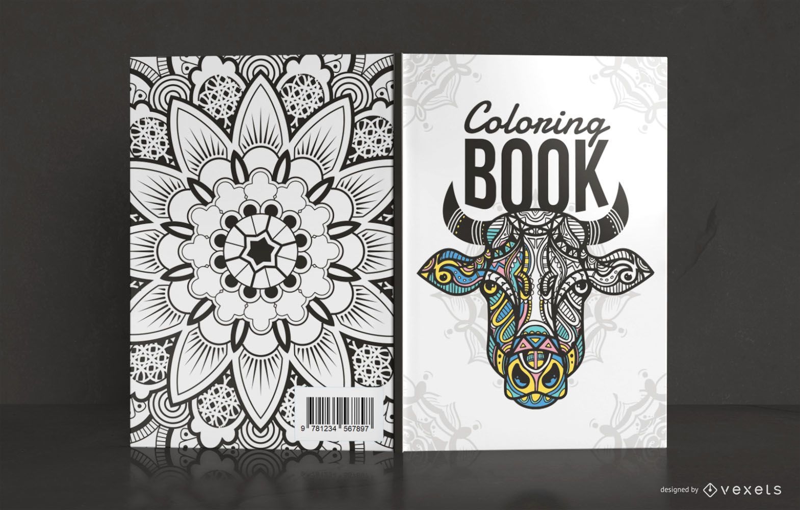 Design da capa do livro de colorir mandala