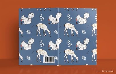 Diseño de portada de libro de animales del bosque
