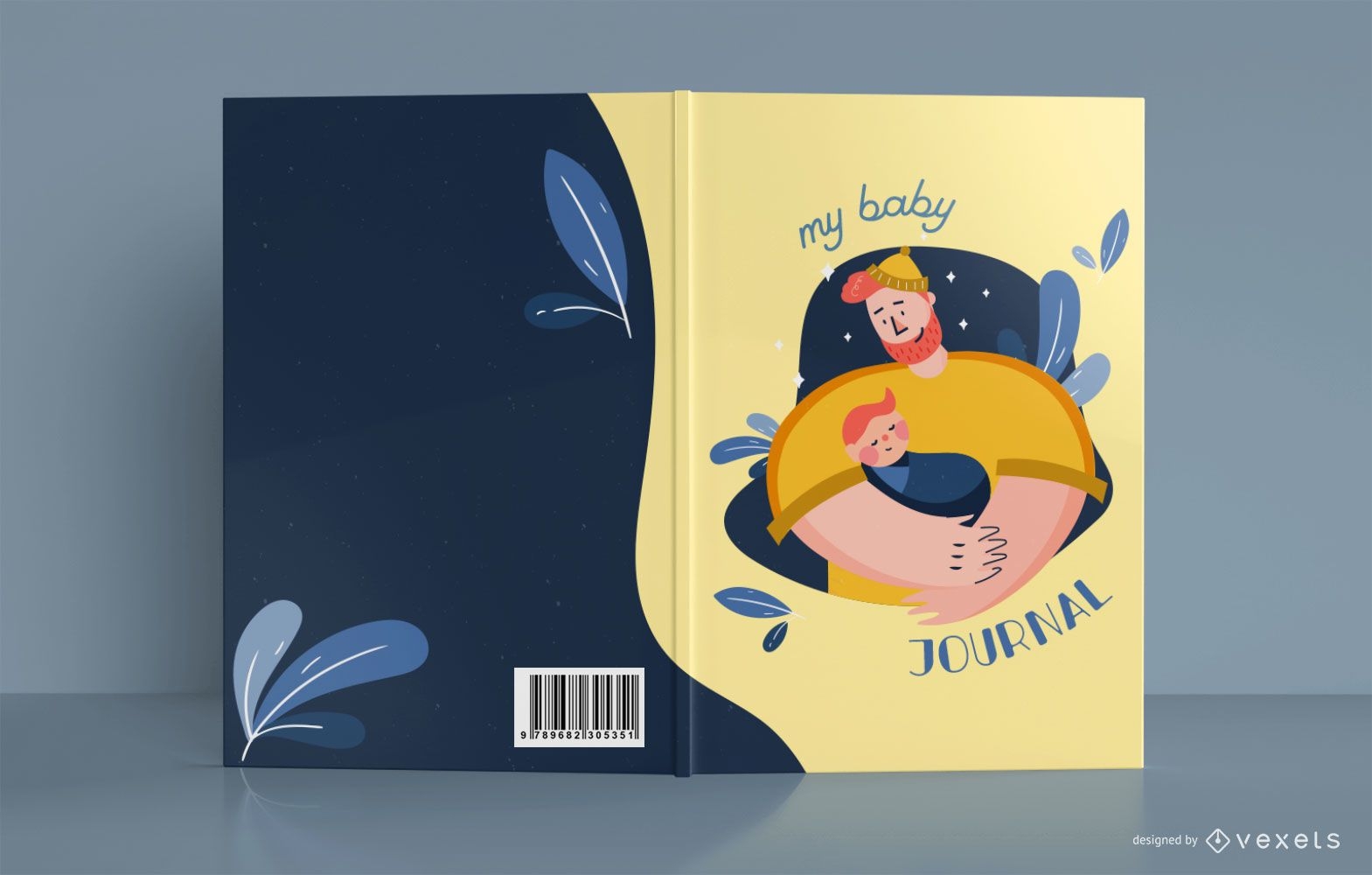 Mein Baby Journal Vater Buchcover Design