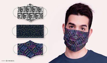 Paquete de diseño de mascarilla de patrón abstracto