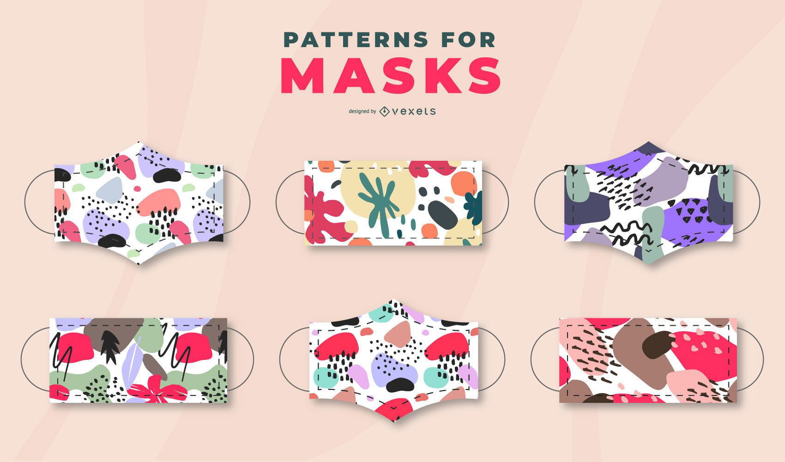 Download Pastel Style Face Mask Design Pack - Vector Download