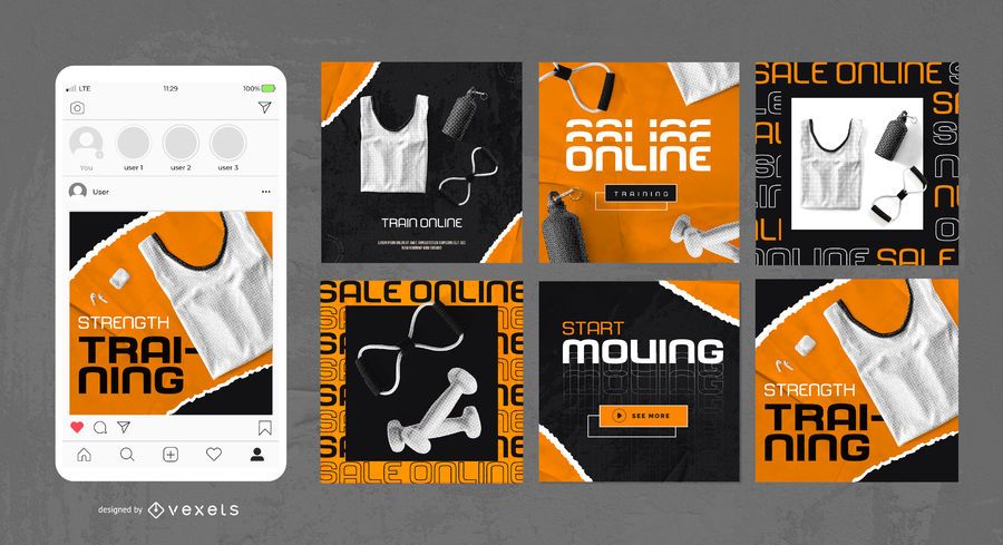 Fitness Training Square Post Design Pack Fitness Training Square Post Design Pack