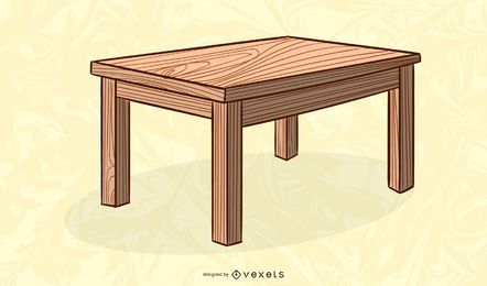 ilustração de mesa retangular de madeira
