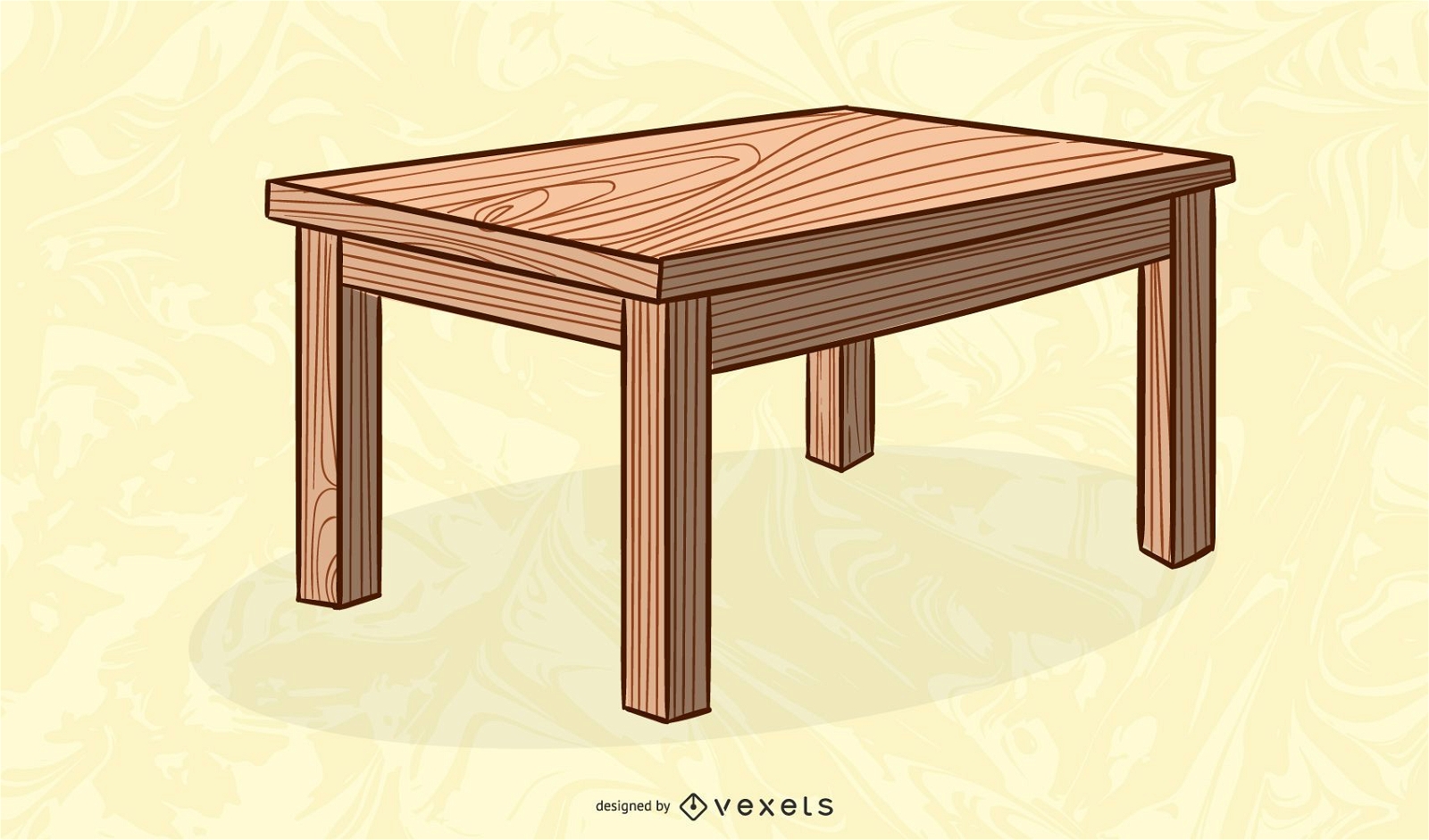 ilustra??o de mesa retangular de madeira