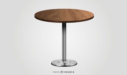 ilustração de mesa redonda de madeira