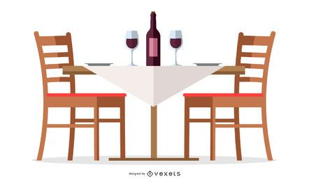 Diseño de mesa de vino de restaurante Diseño de mesa de vino de restaurante
