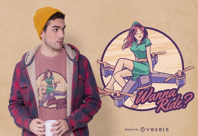 Design de t-shirt de citação de garota zangão Design de t-shirt de citação de garota zangão