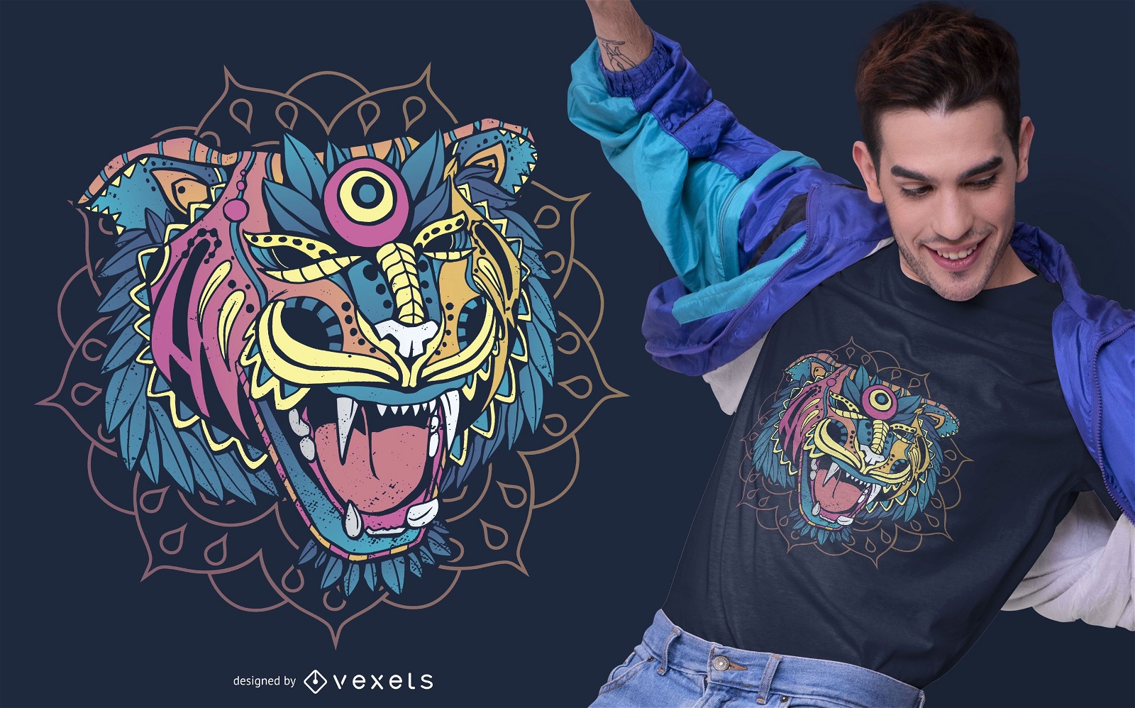 Design de camisetas Huichol Tiger