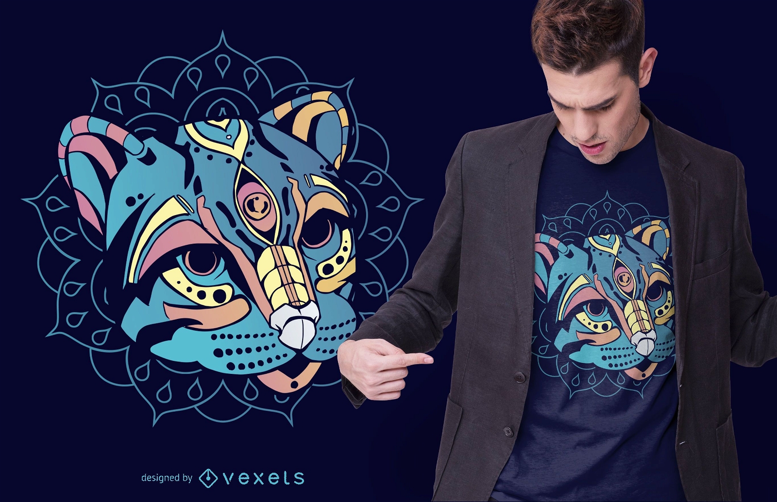 Design de camisetas Huichol Ocelot